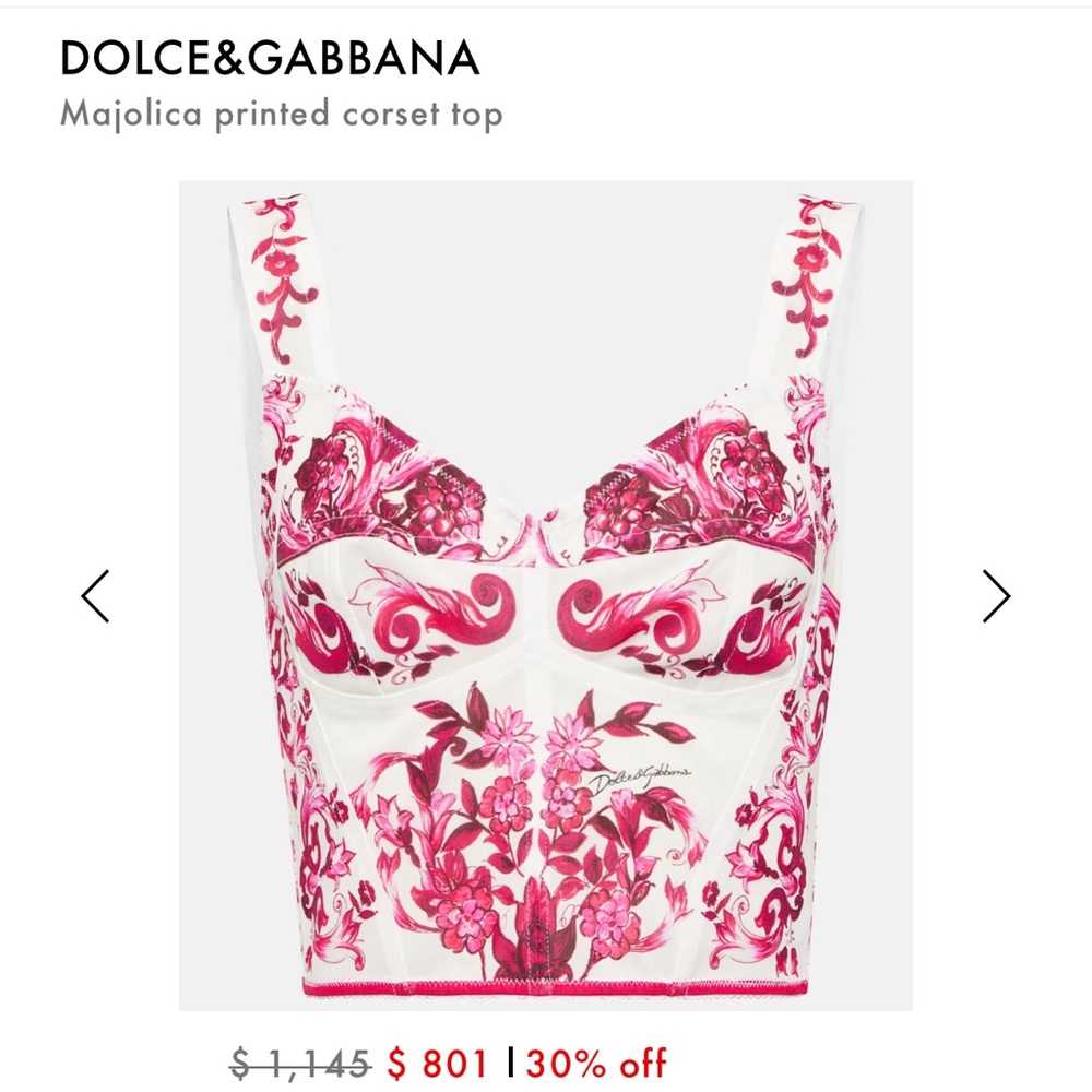 Dolce & Gabbana Mallorca Printed Crop Top size40
